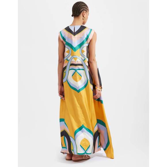 NEW LA DOUBLEJ san carlo dress in macro plates placed arancio - Picture 2 of 5